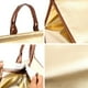 thumbnail image 3 of 1 bolsa de mano reutilizable, bolsa aislada, bolsa de mano, bolsa térmica para almacenamiento de helados (champán dorado, 6 pulga HOMEMAXS 8045271-MX, 3 of 6