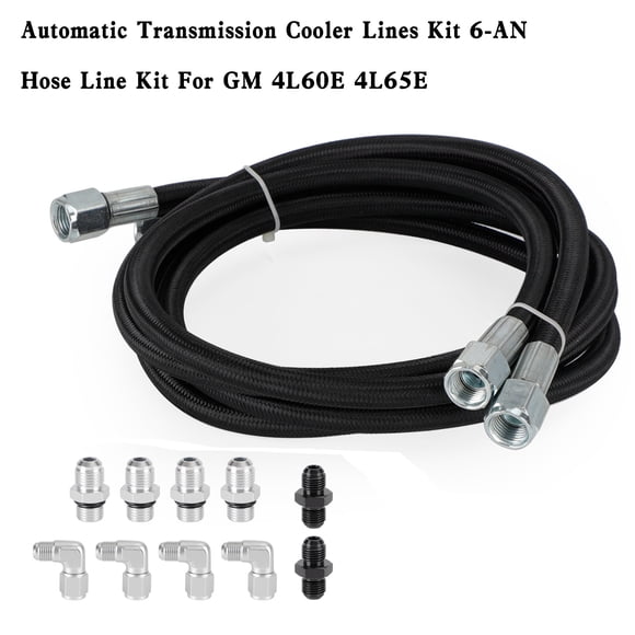 Automatic Transmission Cooler Lines Kit 6-AN Hose Line Kit For GM 4L60E 4L65E