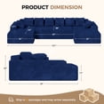 thumbnail image 5 of Daluvenix 131" Modular U-Shaped Sectional Sofa, Oversized Corduroy Couch with Double Chaise, Blue, 5 of 11