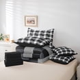 thumbnail image 5 of Homewish Black White Buffalo Bedding Comforter Set 7pcs for Teens, Chic Checkered Square Queen Bedding Sets, Modern Fashion Reversible Queen Sheet Sets, Breathable Home Decor, 5 of 7