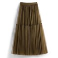 thumbnail image 2 of Autumn Winter Women Skirt High Waist Long Swing Mesh Layer Elegant Casual A-Line Flowy Comfortable Stretchy Fashionable, 2 of 2