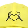 thumbnail image 2 of Dalix Heart of Bones Embroidered Cotton Dad Hat Adjustable Baseball Cap Womens in Yellow, 2 of 5