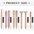 thumbnail image 3 of LNGOOR 8pcs/kit Rose Gold Ballpoint Pens Set With Liquid Sand And Rhinestone Decoration  Black Ink  Ideal For Wedding  Office  Home Desk, 3 of 7