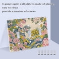 thumbnail image 3 of Yayeee Toggle Light Switch Wall Plate 2-Gang 4.56"x4.48" Decorative Outlet Cover, Pink Floral Wave, 3 of 7