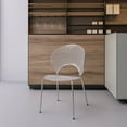 thumbnail image 2 of LeisureMod Opulent Mid-Century Modern Plastic Dining Chair in Chrome Metal Legs Armless Dining Side Chair for Kitchen and Dining Room Set of 4, Clear, 2 of 8