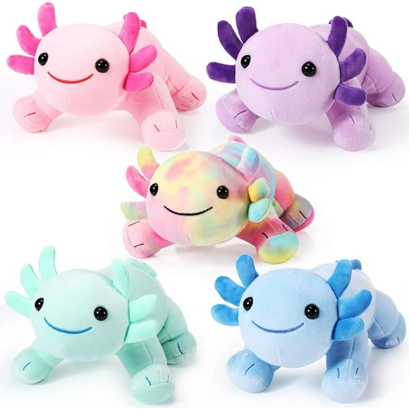 5 Pcs 12 Inch Axolotl Plush Toys Stuffed Animal Plushies Pillow Doll Cute Soft Axolotl Toy Stuffed for Birthdays Gift Home Decoration(Bright Color)