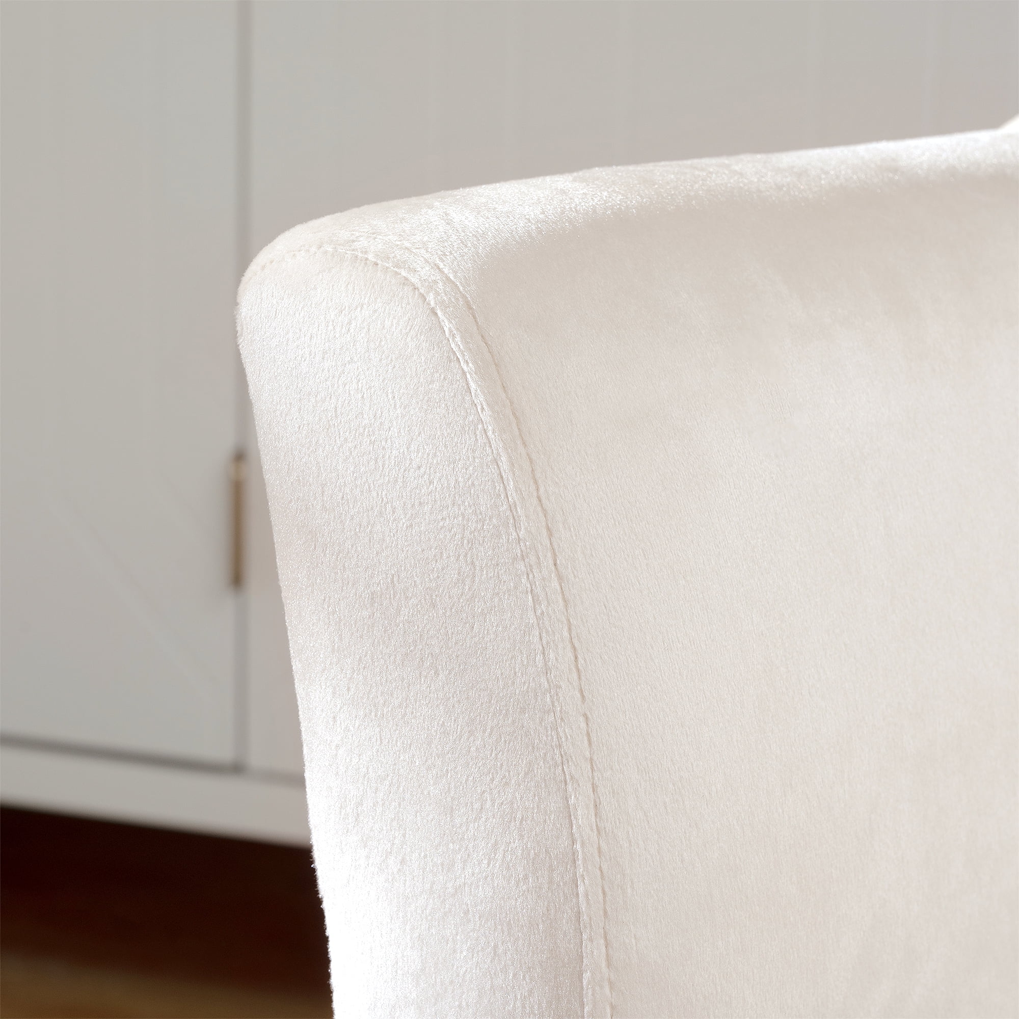 YYAo Velvet Accent Chair, Upholstered Comfy Armchair with Metal Legs for Bedroom, Living Room, White YYAo Velvet Accent Chair, Upholstered Comfy Armchair with Metal Legs for Bedroom, Living Room, White