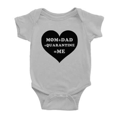 

Mom+Dad+Quarantine=Me Funny Newborn Baby Clothes Baby Bodysuit