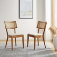 thumbnail image 2 of Side Dining Chair, Set of 2, Walnut Beige, Wood, Cottage Kitchen Cafe Bistro Hospitality Restaurant, Modern Contemporary HB36346, 2 of 11