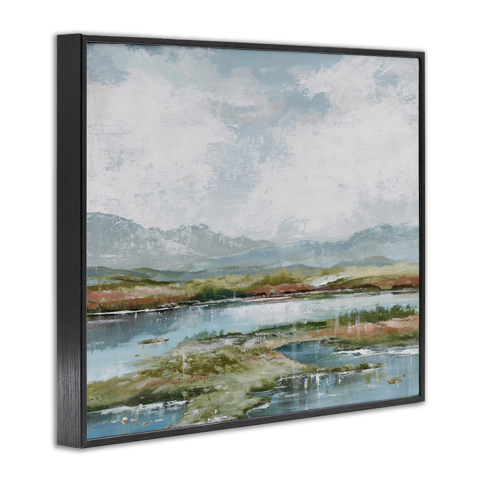 Stupell Industries Modern Paint Landscape Landscape Painting Black Framed Art Print Wall Art, 30 x 24
