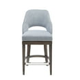 Blue Upholstered Counter Stool with Swivel Seat for Kitchen Island and