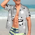 thumbnail image 5 of Lsque Pandas pattern Hawaiian Shirt for Men, Unisex Summer Beach Casual Short Sleeve Button Down Shirts-XX-Large, 5 of 9