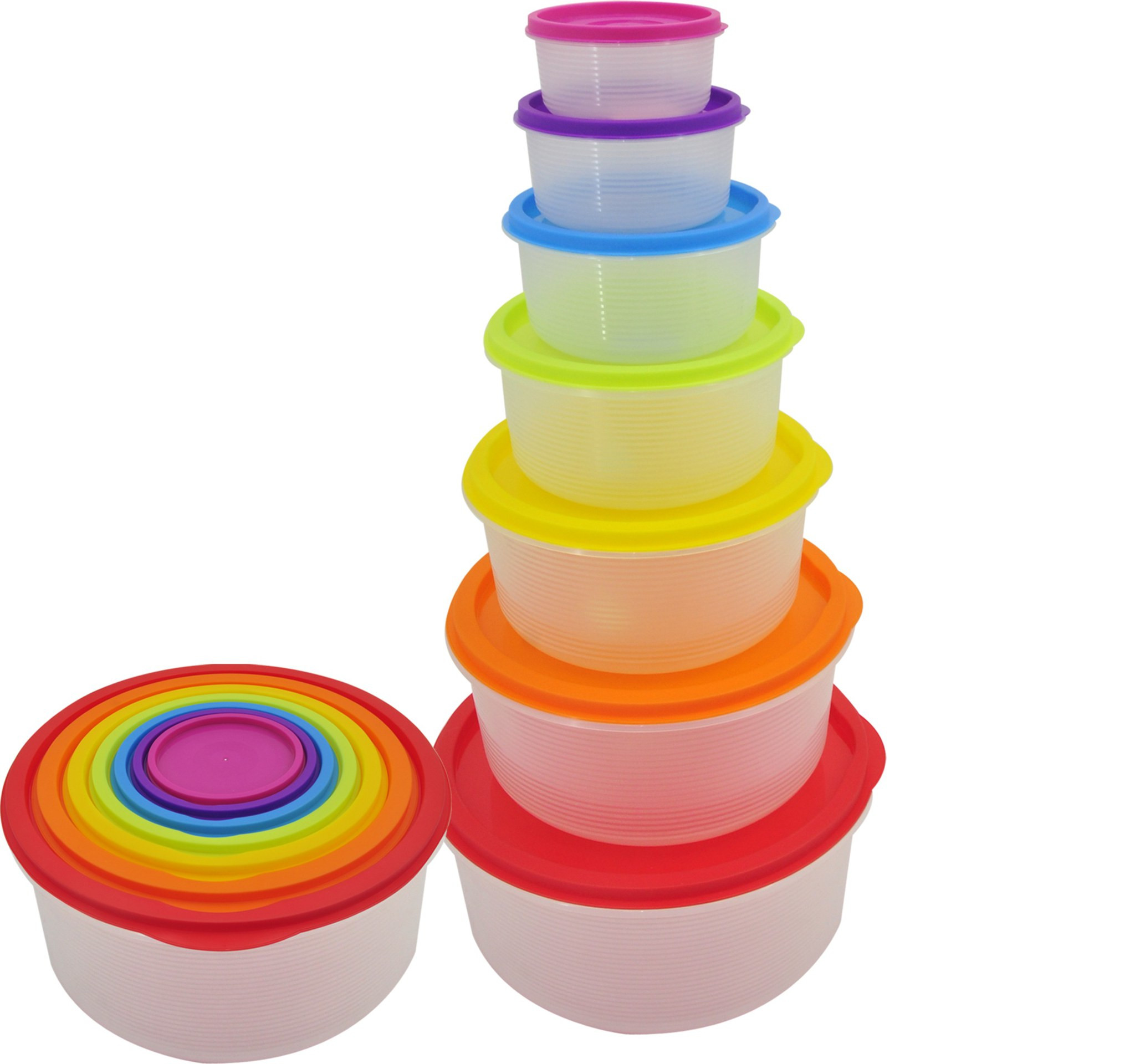 colored plastic food storage containers