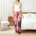 thumbnail image 4 of Kdxio Women's Comfy Stretch Delicate Pink Carnations A Print Drawstring Pajama Pants-XX-Large, 4 of 5