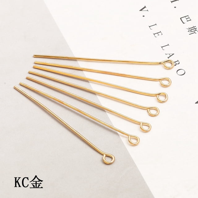 Xiao Hua Light golden Pin 200PCS-0.79*0.03 inch Jewelry Making, Handmade End Ring Design Earring Pendant Accessory, Reusable Homemade Bracelet Pendant Connector Craft Pin