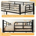 thumbnail image 3 of iRerts Metal Bunk Bed Twin Over Twin, Modern Bunkbeds Heavy Duty Iron Bed with Safety Guard Rails and Space-Saving, Steel Bed Twin Over Twin Bunk Bed for School Bedroom, Black, 3 of 11