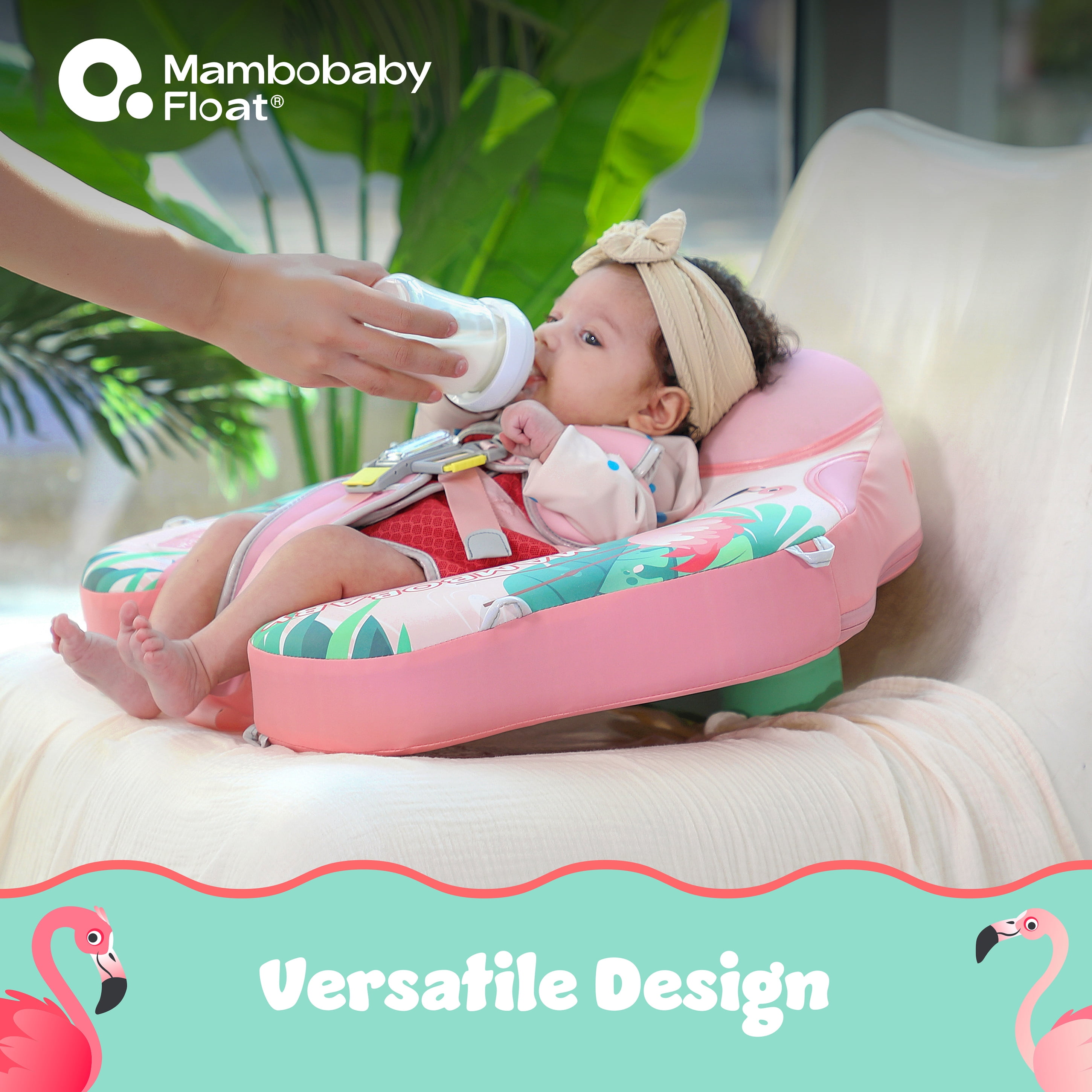 Mambobaby Baby Pool Float with Canopy- Pink
