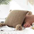 thumbnail image 2 of 2025 Latest Model Nordic Knit Throw Pillow Cover with Tassel, Solid Square, 2 of 5