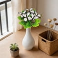 thumbnail image 2 of Artificial Butterfly Flower Bouquet Colorful Faux Stems for Garden Patio Home Wedding Vase Decor Photo Prop,Artificial 5-Branch Butterfly Flower Bouquet,Outdoor Decor for Garden, Wedding(White,), 2 of 9