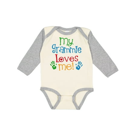 

Inktastic My Grammie Loves Me Boys or Girls Long Sleeve Baby Bodysuit