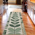 thumbnail image 3 of Ambesonne Mid Century Decorative Rug Carpet, Modern Botanical Simple, 2' 5" x 7' 5", Olive Green Ivory, 3 of 3