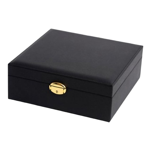 segolike Double Layer Jewelry Storage Box Multiple Compartments Large for Travel Case Black B