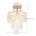 thumbnail image 2 of 110V Crystal Round Chandelier Semi Flush Mount Ceiling Light Ceiling Light for Living Rooms, Bedrooms, 2 of 24