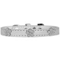 thumbnail image 1 of Argent Fleur Widget Croco Chien Collier Blanc Taille 12, 1 of 1