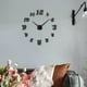 thumbnail image 2 of Reloj de pared sin marco, 3 relojes de pared, reloj decorativo grande con pegatinas de pared para sala de estar Negro, 2 of 8