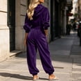 thumbnail image 5 of MLCDZ Women's 2 Piece Velour Tracksuit Hooded Long Sleeve Pullover Wide Leg Pants Sweatsuits for Women Lounge with Pockets Casual Lightweight Workout Set, 5 of 9