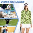 thumbnail image 6 of Uorisanigo Pickled Cucumbers Womens Long Sleeve Golf Shirt Size XS Fashion Quarter Zip Quick Dry Athletic Polo Shirts for Tennis Hiking & Outdoor Sports, 6 of 7