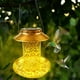 thumbnail image 5 of ¡Oferta Exclusiva!, Lámpara solar de hierro forjado de metal, hueca, antigua, para colgar al aire libre, comedero para pájaros Akmoler, 5 of 8