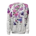 thumbnail image 2 of KOMOO Women Butterfly Print Hoodie Long Sleeve Tie Dye Sweatshirt Street Crew Neck Tops Blouse, 2 of 7