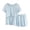 Blue, variant on Women's Maternity Nursing Pajama Set, Solid Color Ribbed Texture Short Sleeve Round Neck Top and Matching Shorts, Two-Piece Sleepwear for Comfortable Nights and Home Lounging - Blue