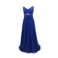 thumbnail image 2 of Fortune Robe de Soirée pour Femme Bleue à Épaules Dénudées, Décolleté en V Profond, Robe Formelle, 2 of 5