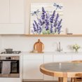 thumbnail image 6 of Purple Lavender Wall Art Painting on Canvas, Summer Watercolor Dragonfly Wooden Grain Canvas Art Home Prints Wall Art Framed Modern Artwork for Living Room Bedroom Wall Decor 16x16in, 6 of 9