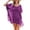 A-Purple56, variant on XIAONU Women's Tassel Trim Chiffon Swimwear Loose Fit Short Sleeve V Neck Cover Up Dress Lightweight Breezy Beach Swimsuits