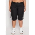 thumbnail image 3 of Womens Plus Size Tie Cargo Pocket Bermuda Shorts, 3 of 4