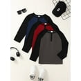 thumbnail image 2 of Mikrdoo Boys Comfy Raglan Long Sleeve T-Shirts, 3-Pack, Sizes 7-15, 2 of 7