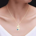 thumbnail image 5 of AFFY Heart Simulated Blue Topaz & Cubic Zirconia Dolphin Pendant Necklace 14K Yellow Gold over Silver, 5 of 5