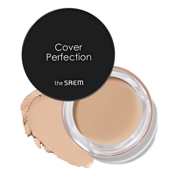 THESAEM Cover Perfection Pot Concealer #01 Clear Beige - Bálsamo de alta adherencia y oculta imperfecciones y manchas de acné Acabado mate Control de sebo para pieles grasas y mixtas
