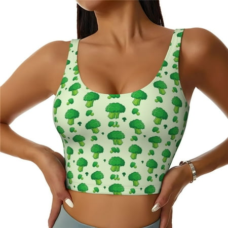 Sports Bra for Women  Broccoli 1 Sports Bras for Women High Support  Workout Yoga Tank Tops Woman With Removable Cups