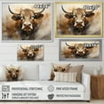 thumbnail image 4 of Designart "Sepia-Toned Cow Portrait I" Animals Cow Floater Framed Wall Art Prints, 4 of 5