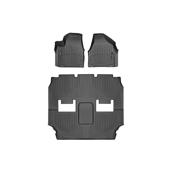 WeatherTech Custom Fit FloorLiners compatible with Chrysler Voyager, Pacifica - Complete Set (1st Row, 1-Piece 2nd/3rd Row), Black