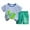 Green, variant on WOYY Toddler Boys Summer Outfits Casual Short Sleeve T-Shirt Shorts Set, Sizes 2-3T