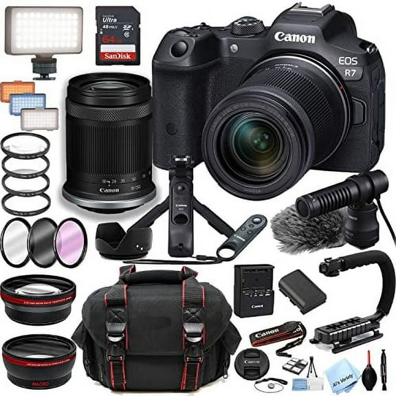 Canon EOS R7 Mirrorless Camera Bundle with 18-150mm Lens, 32.5 MP, Black (International Version)