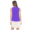 thumbnail image 3 of eloria Women's Georgette Pleated Boat Neck Sleevless Summer Casual Midi Dress, Color : Violet | Size : XS, 3 of 5