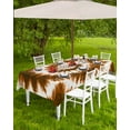 thumbnail image 4 of Hokiten Outdoor Tablecloths with Umbrella Hole & Zipper, Brown Ombre 60 x102 Inch Rectangle Tablecloths, Country Vintage Ethnic Tribal Tie Dye Waterproof Table Cloth, Patio/Pool/Picnic Table Covers, 4 of 7