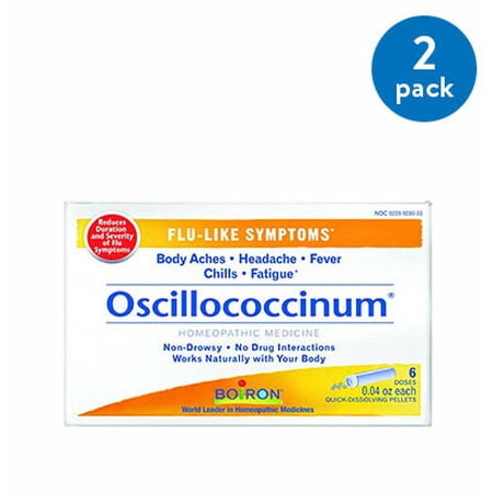 (2 pack) (2 Pack) Oscillococcinum 6 Dose Flu-like Symptom Relief