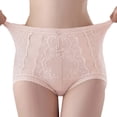 thumbnail image 3 of Ashirexll Plus Size Underwear for Women, Ladies Underwear Panties, Solid Color Lace Lightweight Breathable High Waist Briefs, 3 of 3
